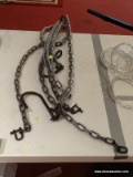 BENCH SWING CHAINS; 2 PIECE LOT OF HEAVY DUTY BROWN CHAINS IN PLASTIC LEEVES. PERFECT FOR A FRONT