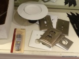 LOT OF ASSORTED ITEMS; LOT INCLUDES AN ALL-PRO HALO LIGHT FIXTURE, 11 OUTLET/LIGHT SWITCH PLATES,
