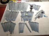 LOT OF ASSORTED CARRIAGE BOLTS; LOT TO INCLUDE ABOUT 100 CARRIAGE BOLTS OF VARYING SHAPES AND SIZES.