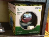 GARDEN TREASURES GAZING BALL BLUE. BOX HAS BEEN OPENED, ITEM IS NEW.