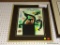 FRAMED ABSTRACT PRINT; ABSTRACT CONTEMPORARY FRAMED PRINT BY JOAN MIRO. MATTED IN GRAY AND FRAMED IN