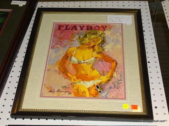 GICLEE PLAYBOY COVER PRINT; PLAYBOY COVER GICLEE PRINT OF WOMAN IN A BIKINI BY LEROY NEIMAN. SIGNED