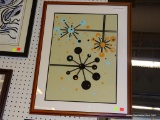 FRAMED ABSTRACT PRINT; 