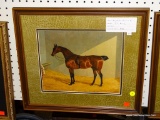 FRAMED HORSE PRINT; 