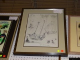 FRAMED SKETCH PRINT; 