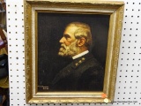 ANTIQUE OIL ON CANVAS; ANTIQUE FRAMED OIL ON CANVAS PAINTING OF AN ARMY GENERAL IN UNIFORM. SIGNED