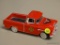 NYFD MODEL PICKUP TRUCK; SAICA 1955 RED CHEVROLET CAMEO WITH A DROP DOWN TAILGATE, AN EAGLE DECAL ON