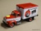 SHAKESPEARE WONDEROD MODEL DELIVERY TRUCK; RED AND WHITE DIECAST DELIVERY TRUCK FOR THE 