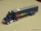 STEELCASE TRUCK; ERTL NAVY BLUE STEELCASE TRUCK WITH A FREIGHT TRAILER. OUT OF BOX.