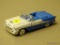 VINTAGE MODEL CONVERTIBLE; VINTAGE 1955 WHITE ON BLUE OLDSMOBILE SUPER 88 MODEL CAR. OUT OF BOX.