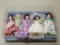 COLLECTIBLE DOLL LOT; INCLUDES 5 TOTAL DOLLS. ALL ARE PLASTIC AND HAVE CROCHETED OUTFITS. 2 IN GREEN