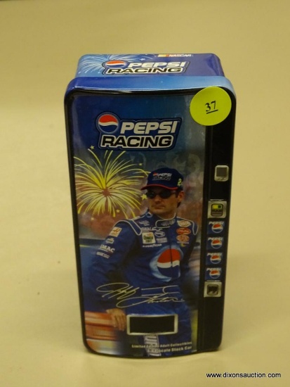 PEPSI RACING VENDING MACHINE TIN; PEPSI RACING JEFF GORDON #24 VENDING MACHINE TIN WITH A 2002 MONTE