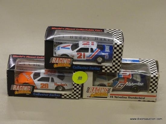LOT OF RACING COLLECTABLES MATCHBOX CARS; 3 PIECE LOT OF RACING COLLECTABLES COLLECTORS SERIES CARS