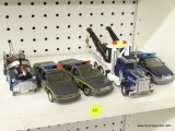 LOT OF MODEL POLICE CARS; 5 PIECE LOT OF ASSORTED POLICE CARS TO INCLUDE 2 OHIO STATE PATROL