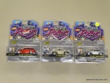 LOT OF HOMIE ROLLERZ CARS; 3 PIECE LOT OF JADA TOYS HOMIE ROLLERZ CARS WITH A FREE STICKER AND 2