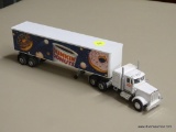 MODEL 18 WHEELER; DUNKIN DONUTS 1995 18 WHEELER WITH A WHITE CAB AND TRAILER WITH A PICTURE OF SPACE