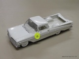 EL CAMINO MODEL CAR; JADA TOYS 1959 EL CAMINO WHITE MODEL TRUCK WITH A FLIP DOWN TAILGATE. SCALE