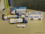 LOT OF ASSORTED WALMART TRUCKS WITH TRAILERS; 5 PIECE LOT OF ASSORTED WALMART TRUCKS WITH TRAILERS