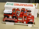 HESS FIRE TRUCK AND LADDER RESCUE; HESS 2015 FIRE TRUCK AND LADDER RESCUE VEHICLE WITH BLAZING