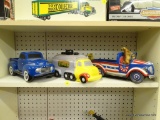 LOT OF ASSORTED MODEL TRUCKS; 3 PIECE LOT TO INCLUDE A TELEFLORA BLUE FORD CERAMIC TRUCK, A CERAMIC