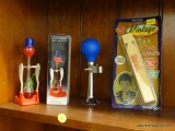 LOT OF ASSORTED TRINKETS; 4 PIECE LOT OF ASSORTED TRINKETS TO INCLUDE A BIKE HORN, A VINTAGE TOYS