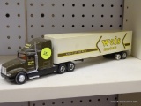 WEIS MARKETS MODEL TRUCK; ROAD CHAMPS WEIS MARKETS TOY FREIGHT TRUCK WITH A PLASTIC FREIGHT TRAILER