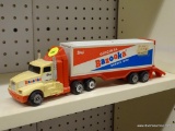 BAZOOKA BUBBLE GUM MODEL TRUCK; TONKA TOPPS BUBBLE GUM PLASTIC TOY FREIGHT TRUCK. OUT OF BOX.