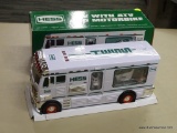 HESS TOY RV; HESS RV WITH ATV AND MOTORBIKE ACCESSORIES. IS IN THE ORIGINAL BOX!