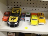 LOT OF ASSORTED MODEL CARS; 6 PIECE LOT OF MODEL CARS TO INCLUDE A TAXI, A ROCK N' ROLL '57 YELLOW