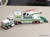 HESS TOY TRUCK AND HELICOPTER; HESS 1995 TOY TRUCK AND HELICOPTER WITH BATTERY POWERING, REAL HEAD