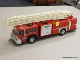 HESS FIRE TRUCK BANK; HESS 1986 FIRE TRUCK COIN BANK WITH EXTENSION LADDER, HEAD AND TAIL LIGHTS,
