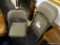 (R1) LOT OF FOLDING CHAIRS; 4 PIECE LOT OF GRAY METAL FOLDING CHAIRS WITH CUSHIONING ON THE SEAT AND