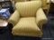 (R2) WILLIAM ALLEN ARM CHAIR; ARM CHAIR WITH A 3 TONE, BROWN DIAMOND PATTERNED POLYESTER FABRIC.