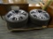 LOT OF HAIDA TIRES; 4 PIECE LOT OF HAIDA RACING HD921 255/30ZR24 TIRES ON 24 IN CHROME RIMS.