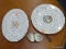 (R4) LOT OF DECORATIVE 22 CARAT GOLD SERVING PLATTERS; 2 PIECE LOT OF DECORATIVE SERVING PLATTERS TO