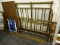 (BACKWALL) METAL BED FRAME; FULL SIZED BRONZE METAL BED FRAME WITH A METAL POLE BANNISTER BACK FOOT
