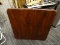 (BACKWALL) FOLDING TABLE; SQUARE FOLDING TABLE WITH A FAUX LEATHER TOP. MEASURES 2 FT 7 IN X 2 FT 7