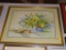 (R6) FRAME3D ROBIN REYNOLDS PRINT; ASSORTED FLOWERS IN A BLUE AND WHITE VASE. DOUBLE MATTED AND