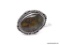 (SHOW) LADIES GERMAN SILVER RING; OVAL SHAPED LABRADORITE AND GERMAN SILVER RING. SIZE 9.