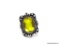 (SHOW) LADIES GERMAN SILVER RING; OVAL SHAPED LEMON QUARTZ AND GERMAN SILVER RING. SIZE 7.