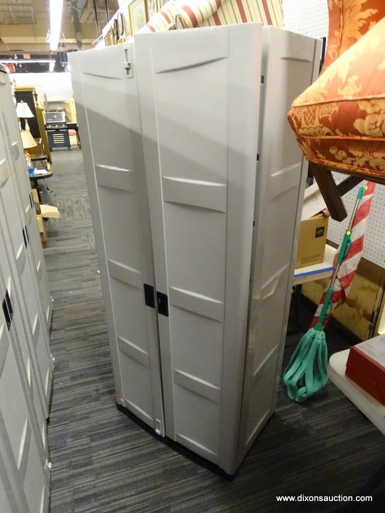 Suncast Cabinet Suncast Plastic Utility Storage Cabinet With A Gray Color C7200g Has 2 Cabinet Estate Personal Property Furniture Auctions Online Proxibid