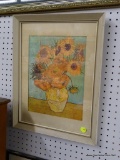 (R1) STILL PORTRAIT OF SUNFLOWERS IN A VASE; STILL PORTRAIT OF SUNFLOWERS IN A VASE SITTING IN A