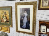 (R1) FRAMED VICTORIAN PORTRAIT; LARGE RECTANGULAR PORTRAIT SHOWING AN AUBURN HAIRED VICTORIAN WOMAN