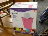 (R2) RIVAL ICE CREAM MAKER; RIVAL 6 QT, PINK ELECTRIC ICE CREAM MAKER THAT USES ROCK SALT AND ICE