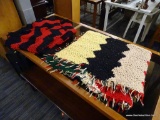 (R2) LOT OF YARN BLANKETS; 2 PIECE LOT OF HAND MADE YARN BLANKETS WITH TASSELS ON THE SIDES.