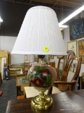 (R2) CHERRY BLOSSOM BELL SHAPED LAMP; CHERRY BLOSSOM BELL LAMP WITH A BRASS BOTTOM AND COMES WITH A