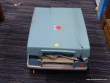 (R2) VINTAGE HOOVER PORTABLE CLEANING CENTER; VINTAGE CLEANING CENTER WITH A BLUE CASE. TOP OF THE