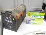 (R5) LOT OF WINDOW SHRINK FILM AND MAILBOX; 2 PIECE LOT TO INCLUDE A DUCK HOME SMART WINDOW