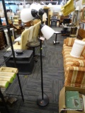 (R5) FLOOR LAMP; 3-HEADED METAL FLOOR LAMP WITH HALOGEN BULBS. THE 3 HEADS CAN BE MOVED AROUND AND