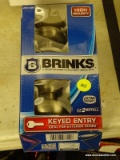 (R6) BRINKS DOOR KNOB; BRINKS SATIN NICKEL DOOR KNOB KIT. COMES IN OPENED BOX. SC 1052.